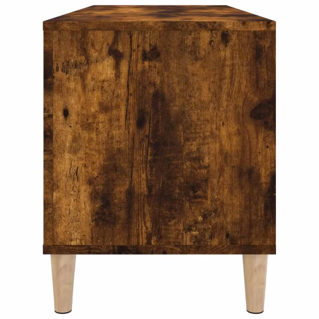 Berkfield Home Record Cabinet in Smoked Oak Brown, W/D/H: 100 x 38 x 48 cm – 4