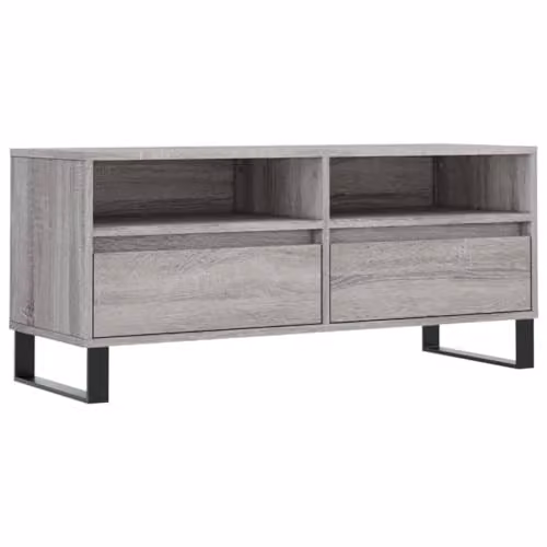 vidaXL Modern Grey Sonoma TV Cabinet W: 100 cm, D: 34.5 cm, H: 44.5 cm