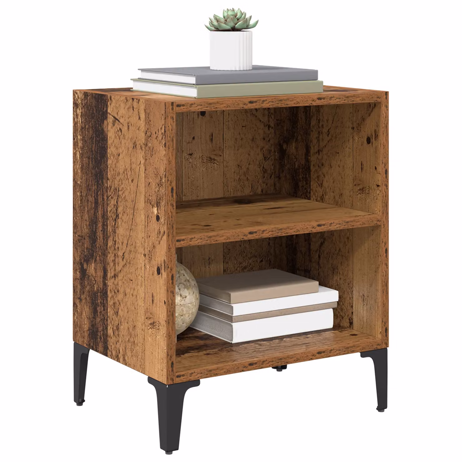 Berkfield Home Bedside Cabinet in Brown Old Wood, W/D/H: 40 x 30 x 50 cm – 3