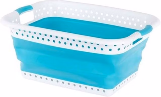 NESTLUNE Collapsible Laundry Basket, 58L, Turquoise