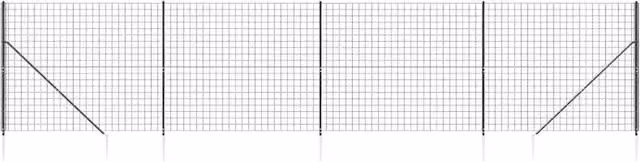 Berkfield Home PVC-Coated Steel Wire Mesh Fence with Spike Anchors, Anthracite and Black, W/H: 10 x 1.6 m