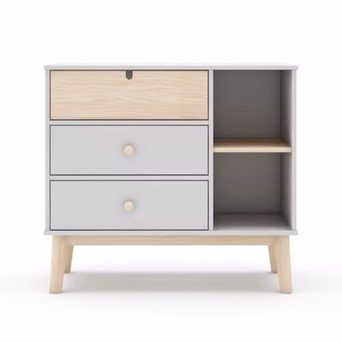 Calicosy Scandinavian Style White Matt MDF Chest of Drawers, W/D/H: 90 x 40 x 81 cm