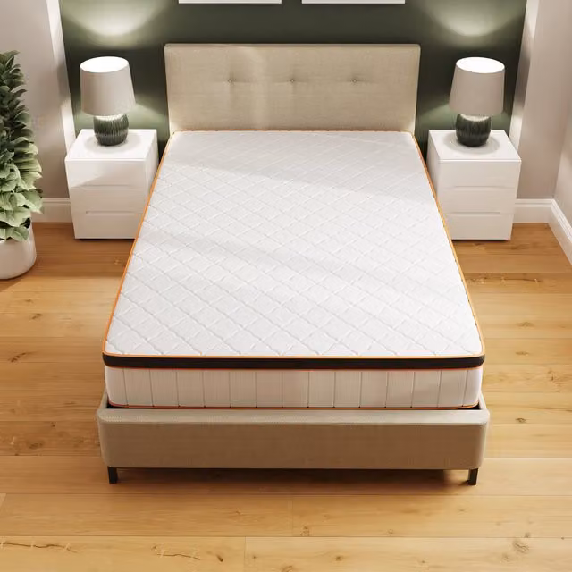 Sleepycastle White Hybrid Mattress, King Size, W: 180 cm, D: 200 cm