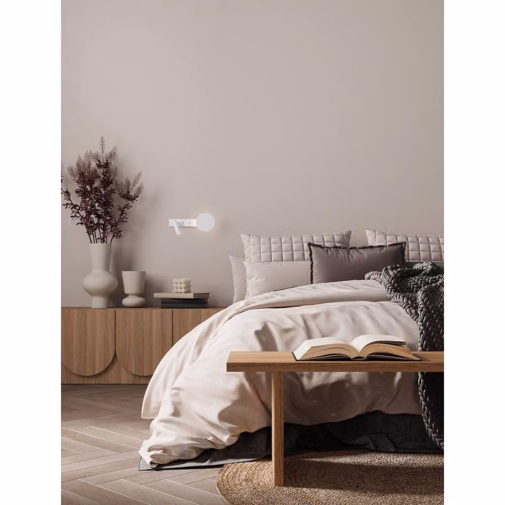 Netlighting Noima LED Reading Wall Light in White, 9W, 543lm, 3000K – 2