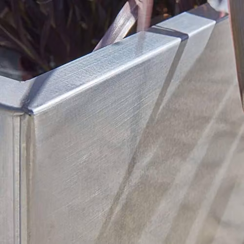 Primrose Silver Galvanised Steel Cube Planter Pot 60cm – 2