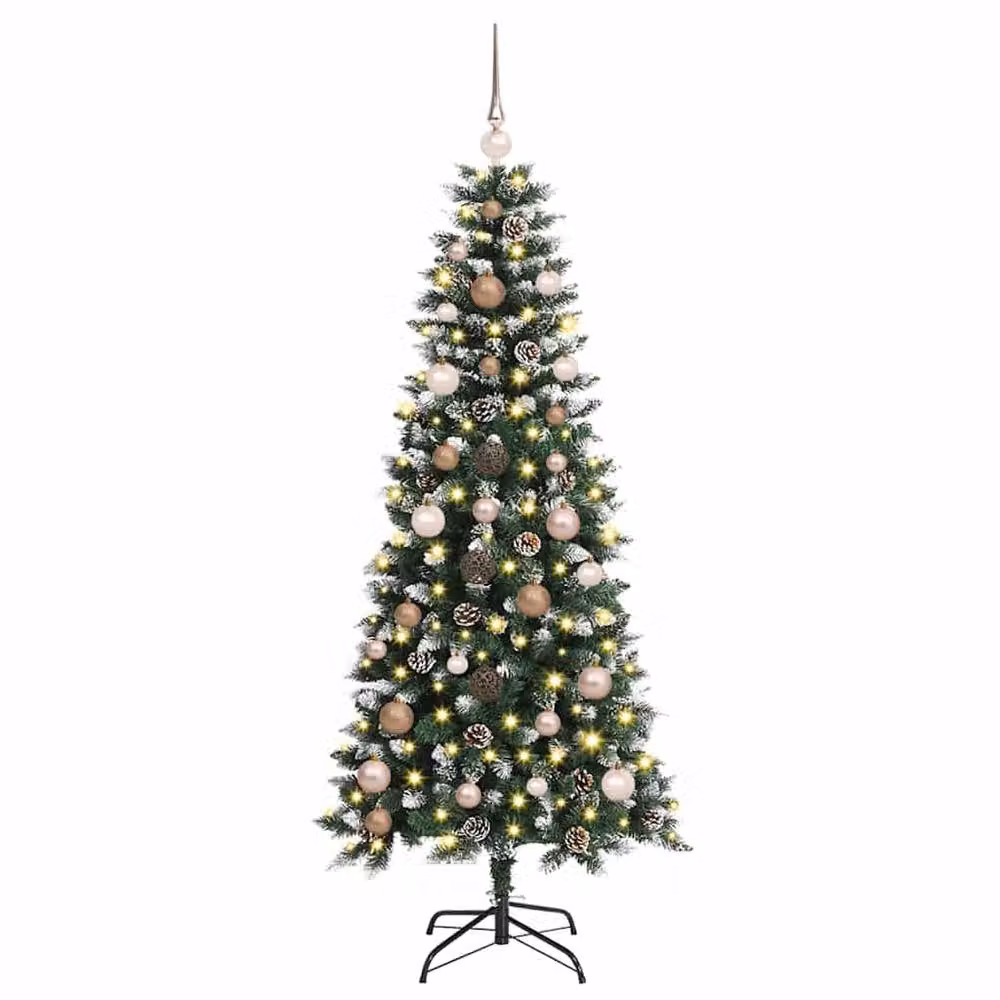 Berkfield Home Artificial Christmas Tree with 150 LEDs, Green, H x W x D: 150 x 66 x 66 cm – 3