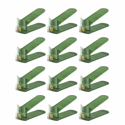 Hygrad Pack of 12 Acrylic Shoe Slot Organisers in Green, W: 25.4 cm, D: 9.5 cm, H: 7.0 cm
