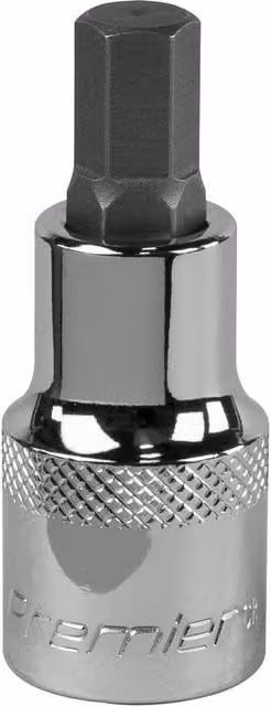 Loops 9mm Forged Hex Socket Bit 1/2 Inch Square Drive Chrome Vanadium Wrench Socket in Silver