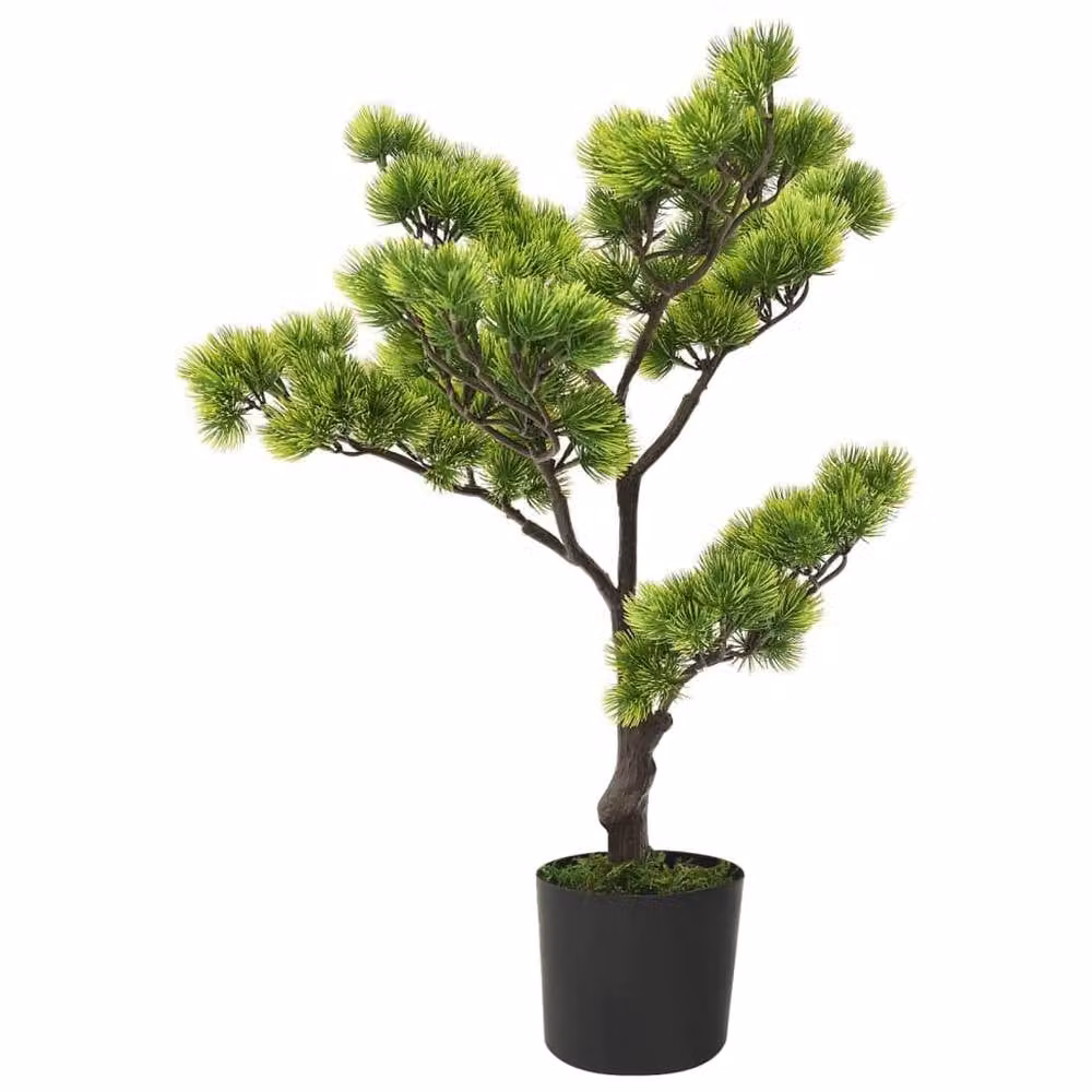 Berkfield Home Realistic Artificial Pinus Bonsai Tree in Black Pot, Green, Height: 60 cm – 2