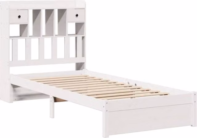 Berkfield Home White Decorative Bookcase Single Bed with Drawers, W/D/H: 90 x 190 cm