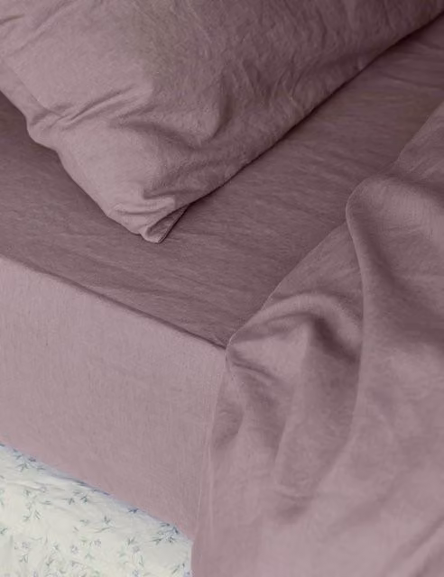 Piglet In Bed Linen Rich Fitted Sheet, Purple, 90 x 190 cm