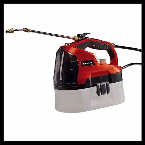 Einhell Power X-Change Cordless Electric Pressure Sprayer with 3.5 l Tank in Red, Silver and Transparent – 4