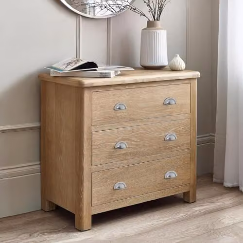 Julian Bowen Memphis 3 Drawer Chest in Oak – 1
