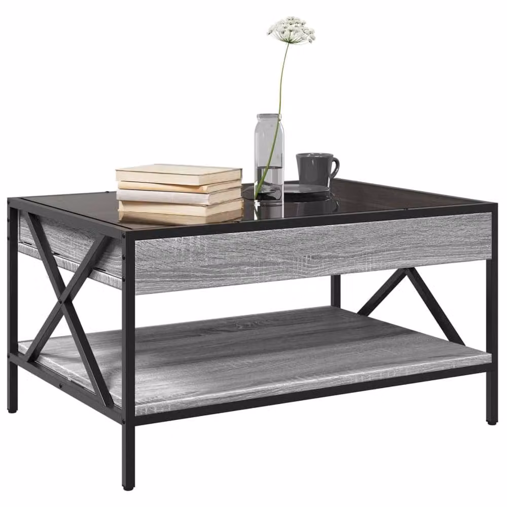 Berkfield Home Infinity LED Coffee Table in Grey Sonoma, W/D/H: 70 x 50 x 38 cm – 2