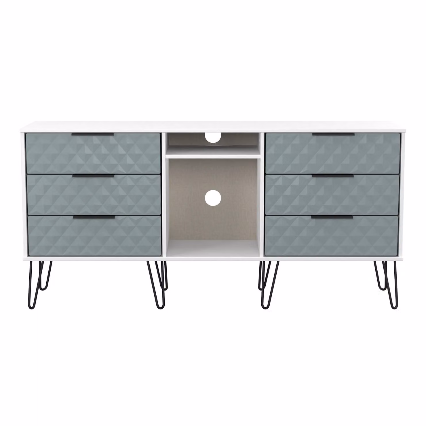 2 U Islay Ready Assembled 6 Drawer Sideboard in Duck Egg Blue – 2