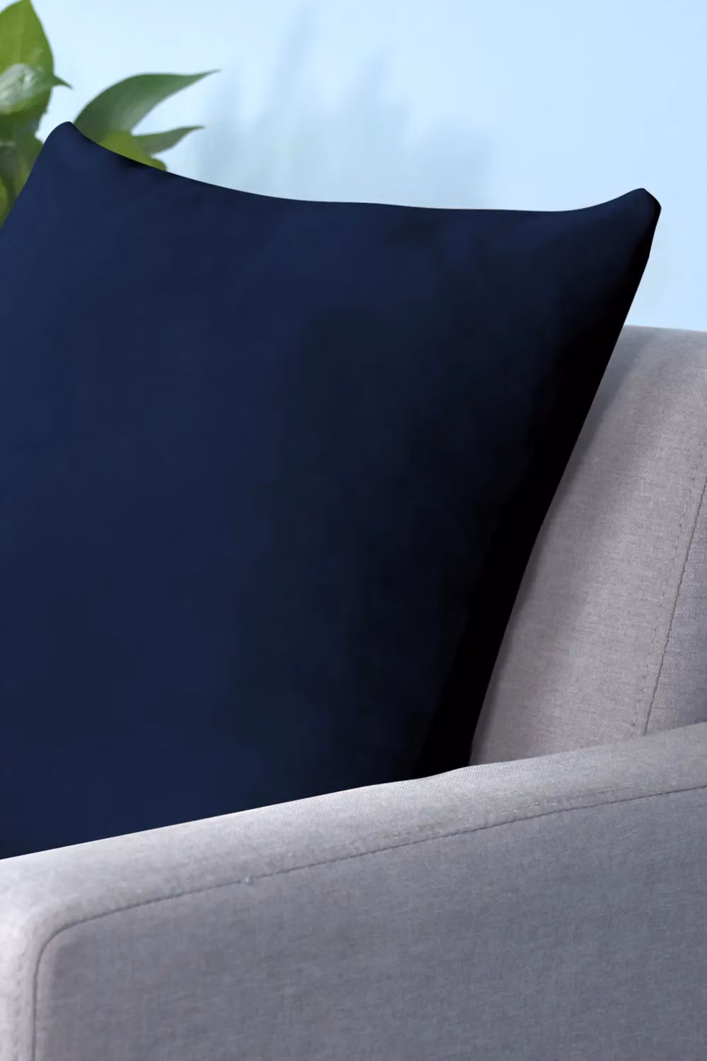 Neel Blue Set of 2 Navy Blue Crushed Velvet Square Cushion Covers, W/D/H: 45 x 45 x 45 cm – 3