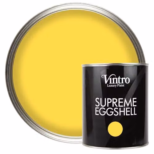 Vintro Eggshell and Satin Paint for Walls, Wood and Trim in Yellow Maiden Highlighter Yellow, 1 Litre