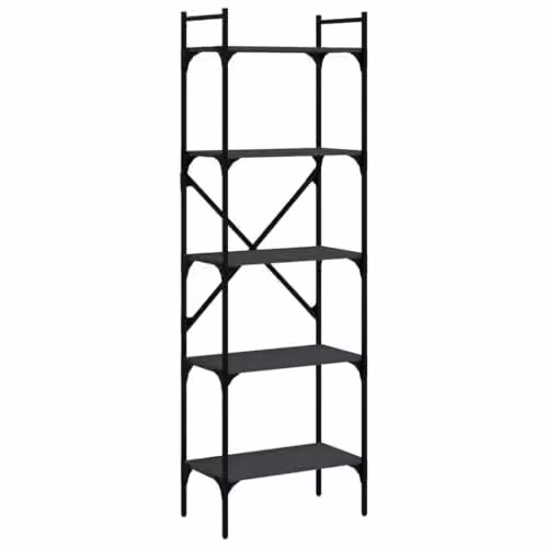 vidaXL 5-Tier Industrial Bookcase in Black, W/D/H: 56 x 31.5 x 174 cm – 1