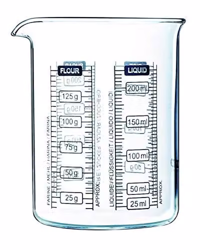 Pyrex Multicolour Glass Kitchen Lab Measure and Mix Beaker, 250 ml
