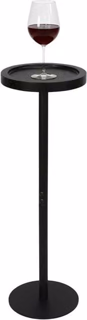FORGEVIO Simcat Small Round Side Table in Black, W/D/H: 20 x 20 x 60 cm