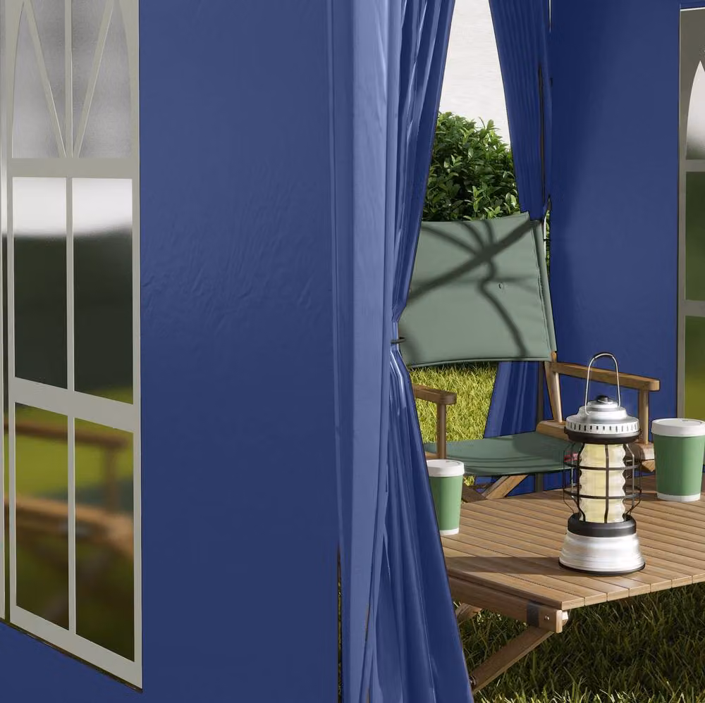 STILVORA Pop-Up Gazebo with Removable Walls and Windows in Blue, W/D/H: 200 x 200 x 240 cm – 9