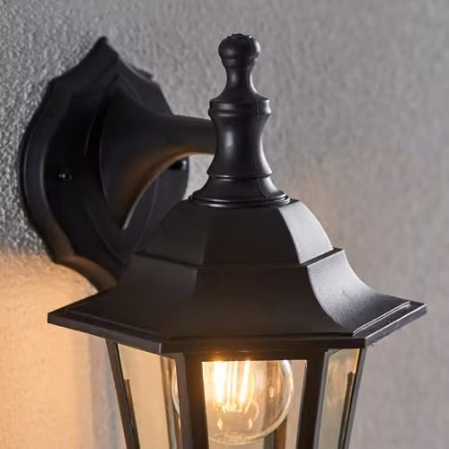 Netlighting Bayswater Black Outdoor Wall Lantern with Transparent Glass, IP44 Rated – 4