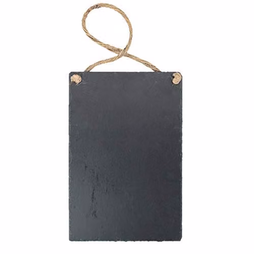 Nicola Spring Rustic Hanging Slate Chalkboard, Grey, W: 30 cm, H: 20 cm