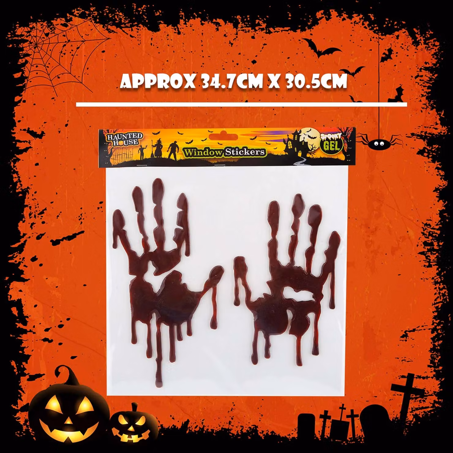 VFM e-Store Red Blood Handprint Halloween Window Stickers – 2
