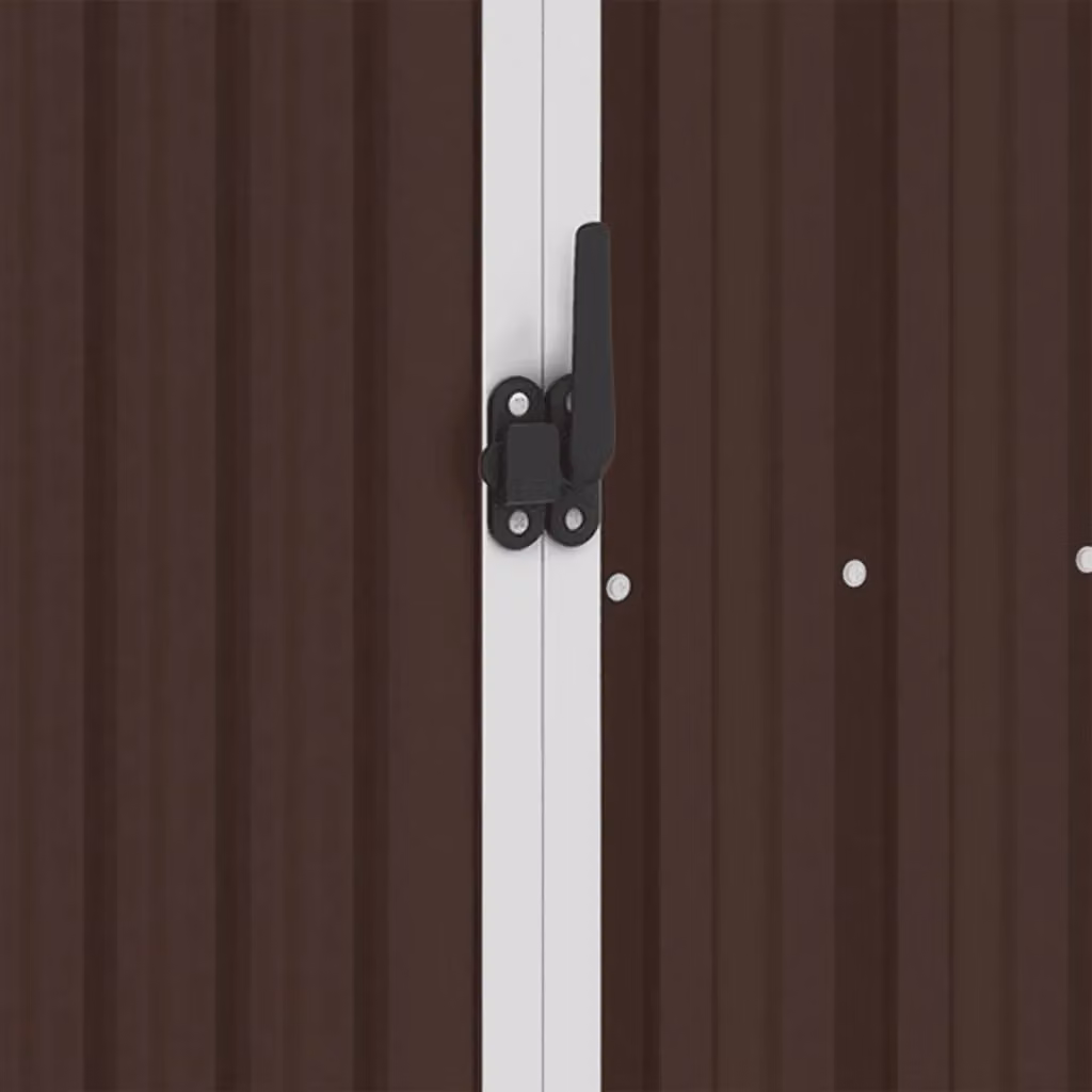 Berkfield Home Brown Galvanised Steel Garden Shed W/D/H: 87 x 98 x 159 cm – 3