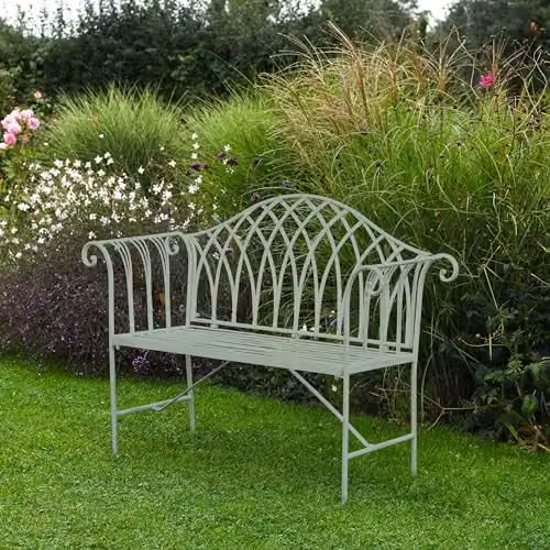 Garden Gear Versailles 2 Seater Wrought Iron Bench in Green – 2