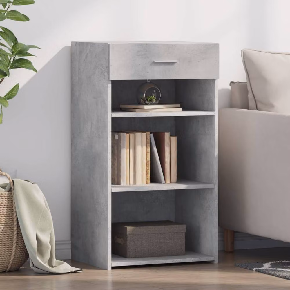 Berkfield Home Sideboard in Concrete Grey, W: 50 cm, D: 42.5 cm, H: 93 cm – 2