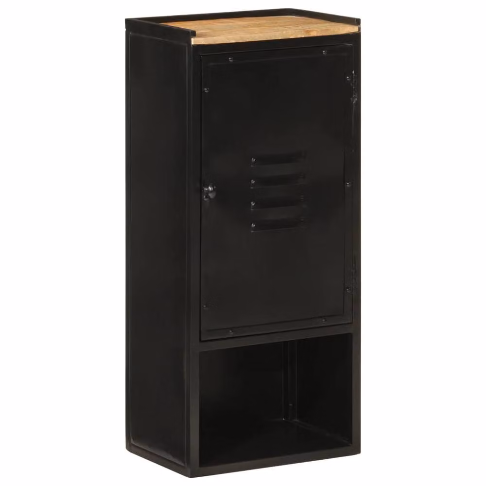 Berkfield Home Industrial Bathroom Cabinet in Mango Wood and Metal, W/D/H: 40 x 27 x 90 cm – 2