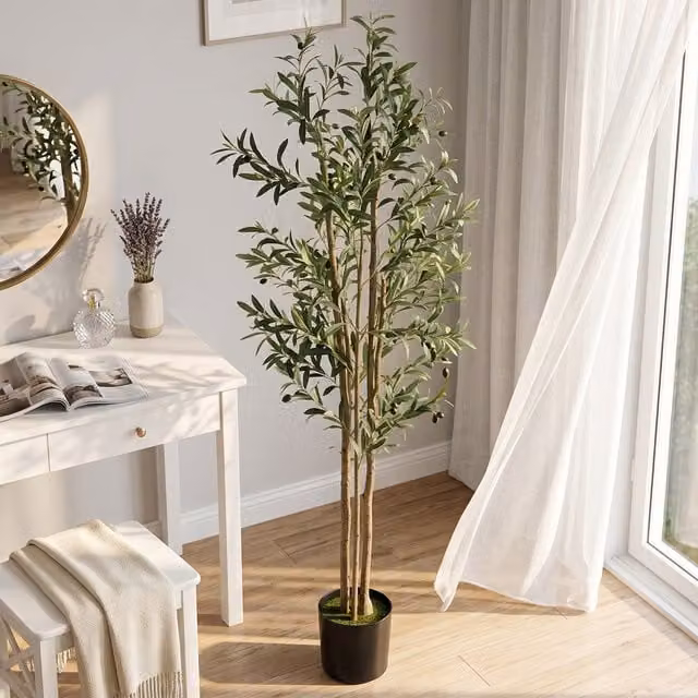 HOMCOM 175 cm Tall Artificial Mediterranean Olive Tree in Green