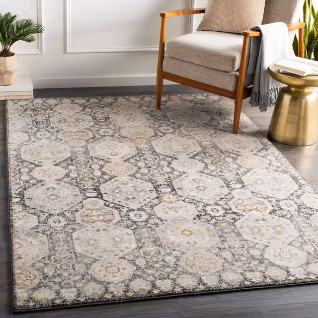 Livabliss Vintage Boho Living Room Rug in Grey, Beige, White and Black, W: 200 cm, D: 275 cm – 1