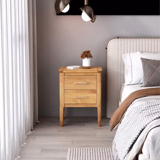 Cabinet Bits Carbini 2 Drawer Bedside Table in Brown – 1