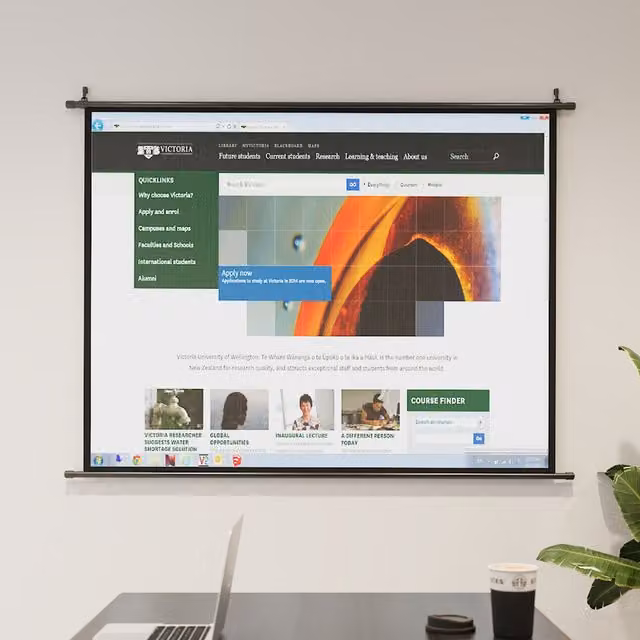 Livingandhome Indoor Portable Projector Screen with Black Backing, White, 174.5 cm