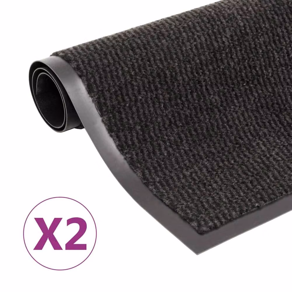 Berkfield Home Durable Dust Control Mats, 2 Pack, Black, W: 80 cm, D: 120 cm – 2