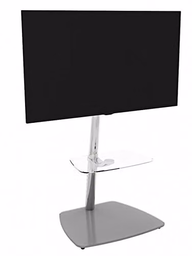 AVF Column TV Floor Stand for up to 55 Inch Screens in Grey and Transparent
