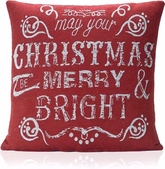 Luxury Living Red and Multicolour Christmas Velvet Cushion Cover, W/D/H: 45 x 45 x 45 cm – 2