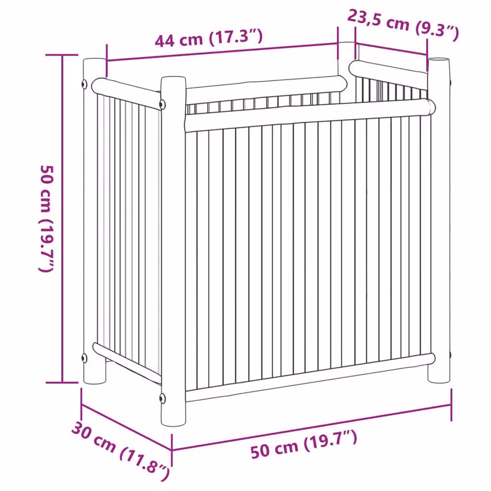 Berkfield Home Bamboo Planter Tub in Brown, W/D/H: 30 x 50 x 50 cm – 4