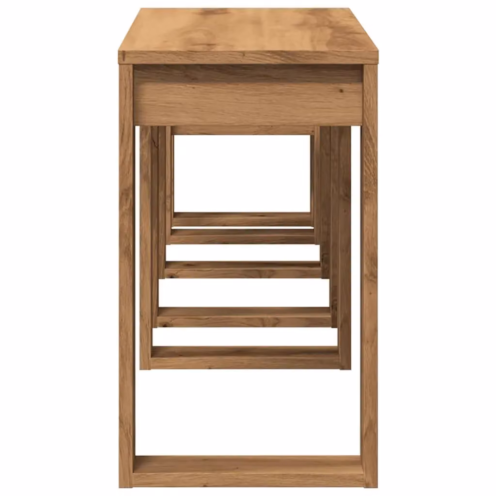 Berkfield Home Nest of 3 Tables in Artisan Oak Brown Engineered Wood – 3