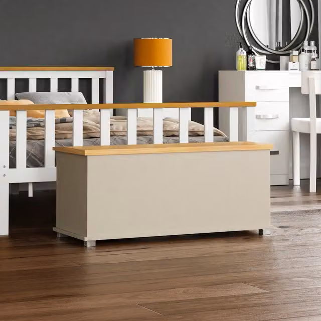 Vida Designs Arlington Grey Storage Ottoman