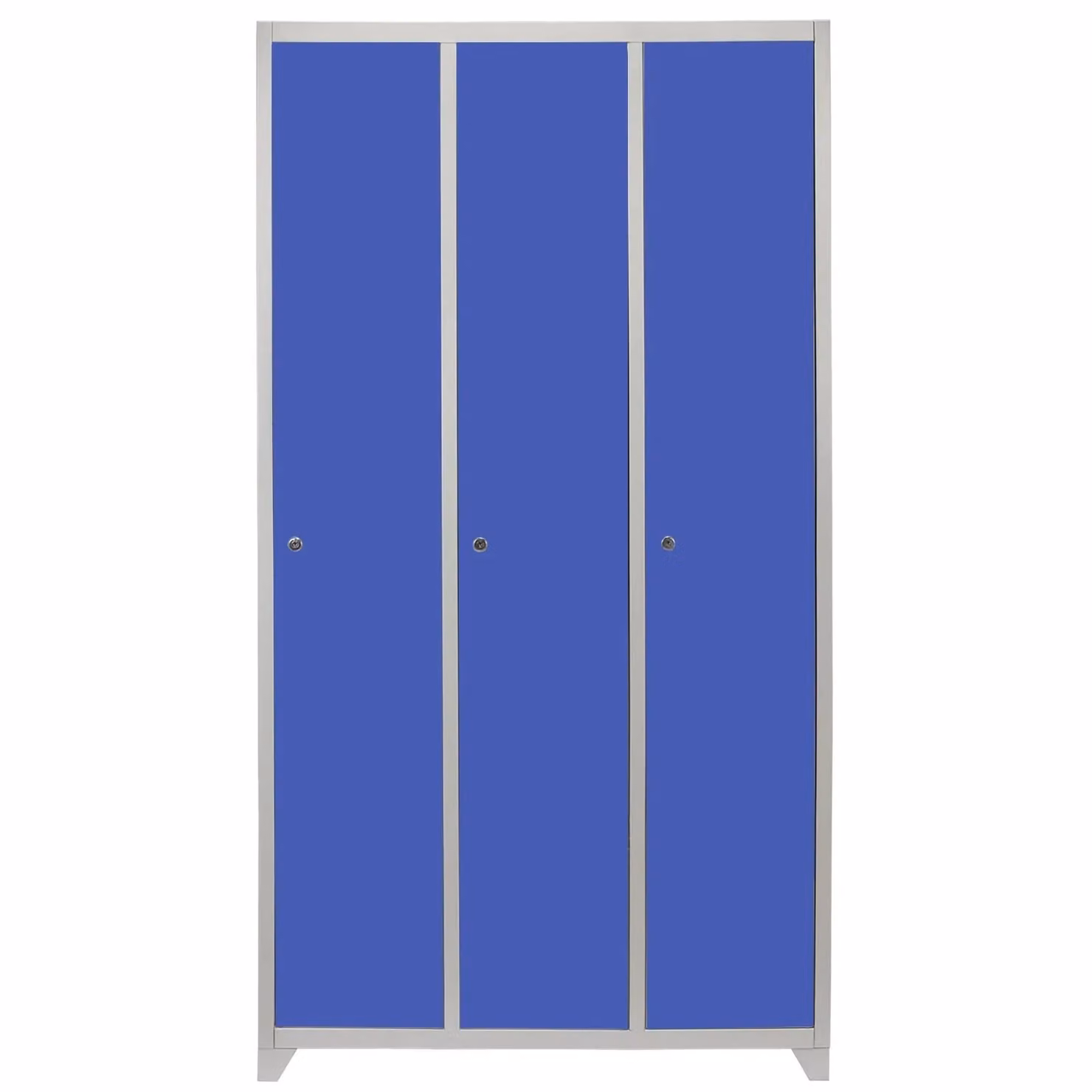 Monstershop Metal Freestanding Storage Lockers with Three Hinged Doors in Maritime Blue, H 180 x W 90 x D 50 cm – 2