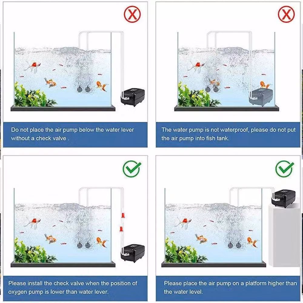 SPETLEK Silent Aquarium Air Pump with Double Oxygen Outlet, Black – 4