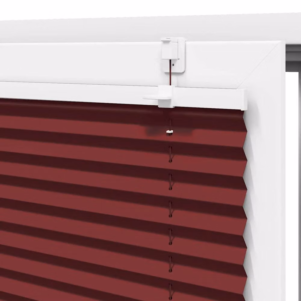 Berkfield Home Single Pleat Polyester Blind in Bordeaux Red, W: 110 cm, H: 200 cm – 5