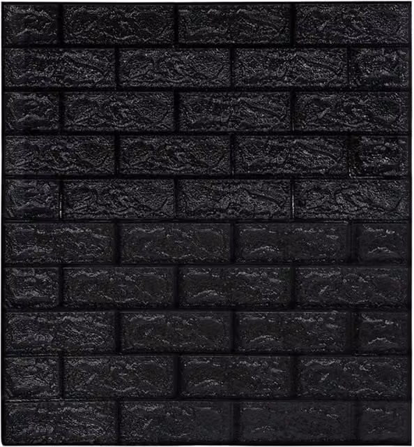 Berkfield Home Realistic 3D Self-adhesive Brick Wallpaper, Black, 20 Pieces – 1