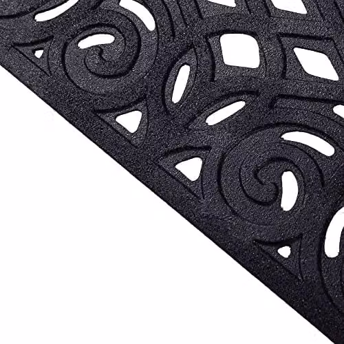 Nicoman Heavy Duty Rubber Outdoor Doormat, Black, W: 60 cm, D: 40 cm, H: 1 cm – 5