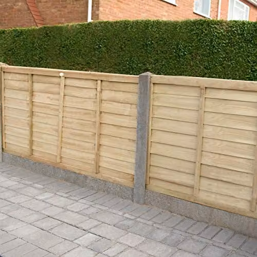 Forest Garden Superlap Fence Panel with Straight Cut Boards, Brown, Pack of 3, W: 182.88 cm, H: 121.92 cm – 2