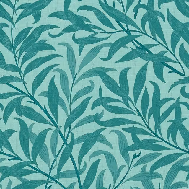 William Morris Willow Boughs Floral Jacquard Fabric in Petrol Teal
