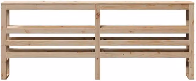 Berkfield Home Solid Wood Pine Headboard with Shelves, Beige, W/D/H: 186 x 19 x 82 cm – 1